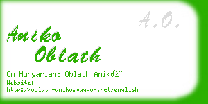 aniko oblath business card